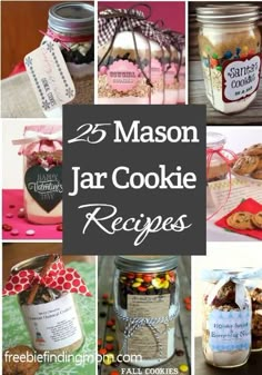 mason jar cookie recipes with text overlay