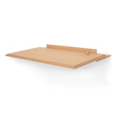 an empty wooden tray on a white background