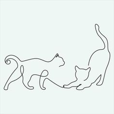 two cats playing with each other on a white background