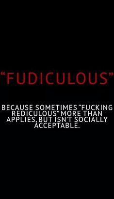 the words fudicious are written in red on a black background with an image of a