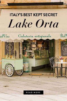 an italian restaurant called lake orta on the side of a street with tables and chairs