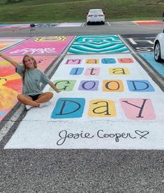 33 INSANELY CUTE SENIOR PARKING SPACES - Stylin by Sarita School Tiles Ideas, Ceiling Tile Design School, License Plate Senior Parking Spot, Bible Verse Senior Parking Spot, Painting Parking Spots Ideas, Senior Parking Space Painting Ideas Easy, Floral Senior Parking Spot Painting, Senior Parking Spaces Bible Verses, Senior Parking Space Ideas Christian