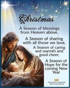 a christmas card with an image of jesus and baby jesus