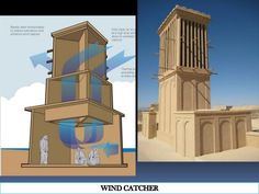 an image of a tower with scaffolding on it and the words wind catcher below