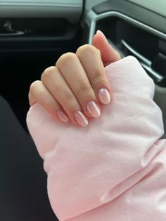 my birthday nails! Short Oval Glazed Donut Nails, Neutral Pink Chrome Nails, Nice Pink Nails, Short Pink Chrome Nails, Birthday Nail Set Ideas Short, Party Nails Birthday, Pink Birthday Nail Designs, Chrome Short Nails, Short Chrome Nails