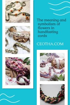 When it comes to tying the knot, there is nothing more beautiful, meaningful and symbolic than handfasting cords. These handmade traditional Celtic mementos can incorporate flowers to dazzling effect. But what is the symbolism of these flowers, and how can they add meaning to your wedding ceremony? Read my blog post to discover the meaning and symbolism of flowers in #handfasting #tietheknot #uniqueweddingideas #floralwedding Add Meaning, Shades Of Meaning, Thistle Flower, Sustainable Wedding, Tying The Knot, Language Of Flowers, Peach Roses, With Meaning