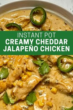 Creamy Jalapeño Cheddar Chicken Jalapeno Cheddar Chicken, Chicken Instant Pot Recipe, Chicken Instant Pot, Creamy Jalapeno, Creamy Chicken Recipes, Cheddar Chicken, Jalapeno Chicken, Instant Pot Recipe