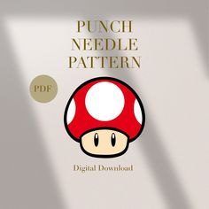 an image of a mushroom with the text punch needle pattern