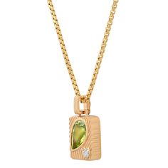 14k gold with hand-cut Peridot Pear and Diamond Heart. Measures 15.25mm by 11.75mm. Comes on a 1.8mm box chain in 16", 18" or 20". 2.26 ct Peridot 0.10 ct Diamond Peridot inspires creativity and promotes wellness and balance. The gemstone has both protective and healing properties. All items are made to order and take 5-7 weeks to produce. Close Instagram, Amulet Necklace, Rose Jewelry, Chains Necklaces, Healing Properties, Box Chain, Diamond Heart, Necklaces Bracelets, Pear