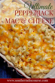 a casserole dish with macaroni and cheese