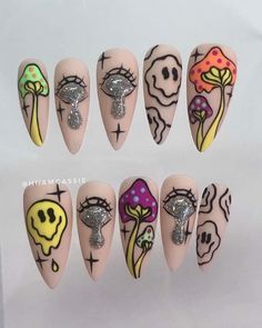 It Nails, Em Nails, Cat Nail Art, Long Stiletto Nails, Press On, Nice Nails, Cat Nails, Short Nail Designs