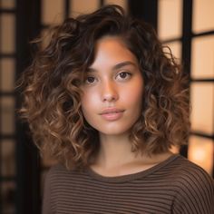 Curly Lob with Side Part Curly Cut Shoulder Length, Round Curly Bob, Long Bob Curly Hairstyles, Naturally Curly Bob Haircut, Long Curly Bob Hairstyles, Lob With Side Part, Curly Hair Lob, Long Curly Bob Haircut, Lob Curly Hair