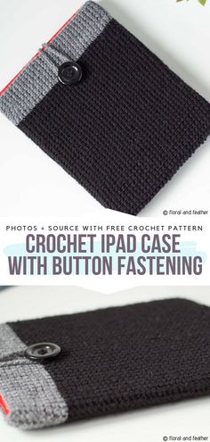 the crochet ipad case with button fastening