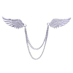 PRICES MAY VARY. Angel Wings Pin-----Angel Wings Long Chain Brooch.Easy to wear, fast and easy clip on the collar or suit jacket. Lapel Chain Brooch, collar brooch,Angel Wings Chain Brooch for men Husband, boyfriend, colleague, good friend. Chain Brooch-----Wolf head: 4x2.8cm. Chain length:11-15cm. Brooch weight: 12g.Vintage chain brooch Add a retro and taste for you.Complete with mens tie chain and buttons that will not damage or cause wear or snagging on fabric. Collar Pins-----Alloy material, Mc Outfit, Lapel Chain, Angel Rings, Tie Chain, Chain Brooch, Shawl Coat, Shirt Collar Pins, Brooch For Men, Collar Brooch