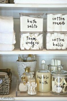 Bathroom Organization Ideas, Bathroom Organization Diy, Trendy Bathroom, Bathroom Decoration, Dream Bathrooms, Linen Closet, Farmhouse Bathroom, Bathroom Organisation, Guest Bathroom