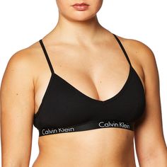 PRICES MAY VARY. EXTRA-SOFT: Spun in stretch-infused cotton yarns for flexible, breathable comfort, CK’s bestselling logo bras for women are lightweight with an ultra-soft hand feel. LESS IS MORE: Lightly lined and underwire free, this classic Calvin Klein bra has removable cups for support you can customize. ALL-DAY COMFORT: Smooth and lightweight, this wireless bra for women has an ultra-soft, flexible band that retains its shape wear after wear. EFFORTLESS: An easy, pullover racerback silhoue Branded Apparel, Calvin Klein Bralette, Calvin Klein Bra, Ck One, Bra For Women, Cotton Bralette, Shape Wear, Black Bralette, Calvin Klein Women