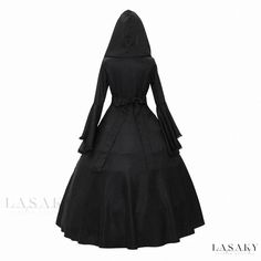 Lasaky - Timeless Gothic-Inspired Long-Sleeve Party Dress Gothic Long Sleeve Dresses For Fancy Dress, Winter Costume Dress With Long Sleeves, Winter Costume Long Sleeve Dress, Winter Fancy Dress With Long Sleeves, Winter Long Sleeve Costume Dress, Long Sleeve Winter Costume Dress, Long Sleeve Vintage Dress For Halloween, Vintage Long Sleeve Dress For Fall Costume Party, Fall Long Sleeve Vintage Dress For Costume Party