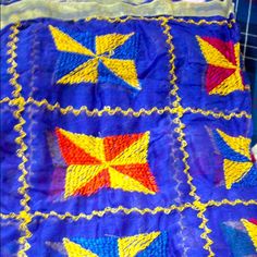 Beautiful Blue Color Fulkari Dupata To Complete Any Dress. Blue Festive Dupatta For Summer, Blue Summer Festive Dupatta, Summer Festive Blue Dupatta, Blue Bohemian Dupatta For Festivals, Summer Embroidered Blue Dupatta, Traditional Blue Dupatta For Summer, Knitting Blocking, Purple Color Block, Floral Vests