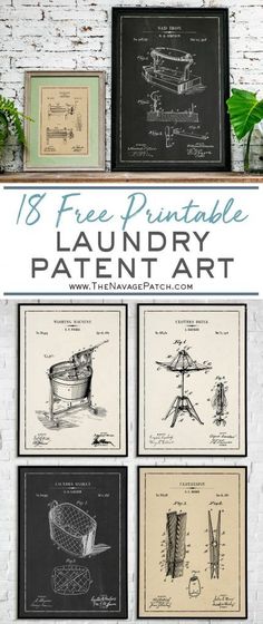 Industrial Diy Decoration Ideas, Industrial Diy Decoration, Laundry Room Vintage, Vintage Blueprints, Laundry Room Wall Art, Laundry Room Wall, Vintage Laundry Room