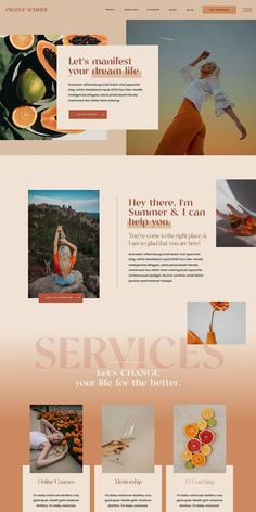 #Life_Coach_Website_Design #Orange_Website_Design #Retro_Website_Design #Influencer_Website Life Coach Website Design, Planning Background, Retro Website Design, Homepage Inspiration, Influencer Website, Life Coaching Website, Coach Website Design, Retro Website