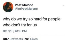 two tweets on twitter with the caption'why do we try so hard for people who don't try for us? '