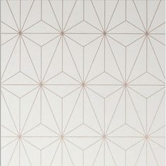 a white and beige wallpaper with geometric shapes