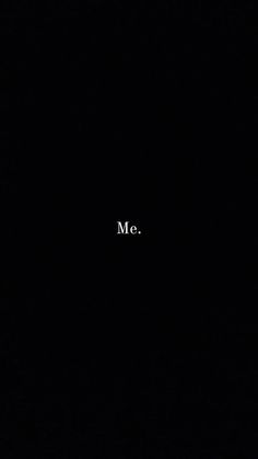 the word me is written in black on a dark background with white writing below it