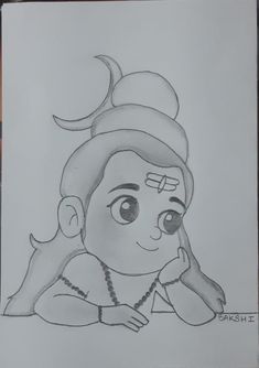 child mahadev Easy Drawing Of Lord Shiva, Cute Mahadev Drawing, Indian God Drawing Easy, Shankar Bhagwan Drawing, Mahadev Drawing Pencil Easy, Indian God Drawing, Drawing Of Shiva, Shiva Art Drawing, Mahadev Drawing Easy