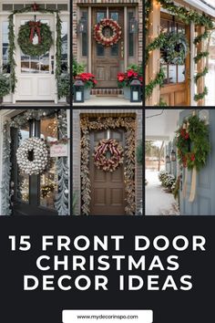 Christmas Decorating Front Door, Christmas Front Door Ideas, Front Door Christmas Decor Ideas, Front Door Christmas Decor, Door Christmas Decorations, Door Christmas Decor, Door For Christmas, Victorian Wreath, Potted Christmas Trees