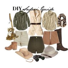 DIY Safari Guide Costume by ayemyree on Polyvore featuring River Island, AX Paris, Yoki, Forever 21, Vince Camuto, Celestron and Banana Republic Safari Barbie Costume, Paleontologist Costume Women, Zookeeper Costume Women's, Safari Theme Costume, Safari Outfit Women Costume