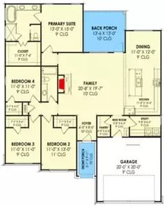 the floor plan for a house with two garages and one living room on each side