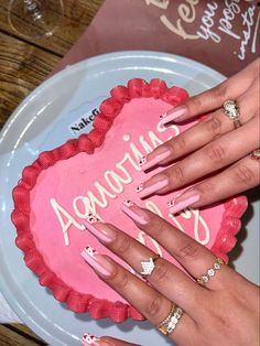 Aquarius Inspired Nails, February Birthday Nails Ideas, Aquarius Szn Cake, Birthday Nails Aquarius, Aquarius Cake Birthdays, Aquarius Birthday Photoshoot, Aquarius Photoshoot Inspiration, Aquarius Birthday Nails