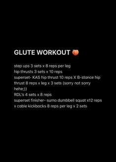 a black background with the text glite workout