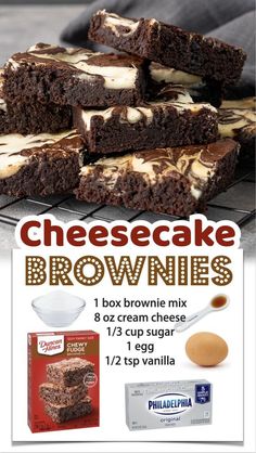 an advertisement for cheesecake brownies is shown