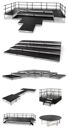 an assortment of different types of ramps and platforms