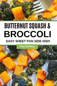 butternut squash and broccoli easy sheet pan side dish with the vcn way