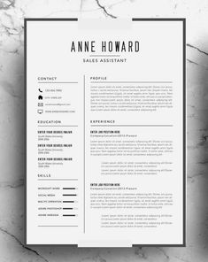 a professional resume template for word and pages, with an image of a woman's profile