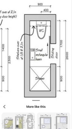 the bathroom floor plan is shown with measurements