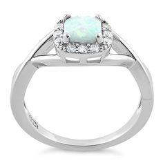 Top of ring height: 8.1mm

         Top of ring width: 8.4mm

      Band width:  6.3mm

      Shank width: 2mm

    
        Stone material:  lab created opal & clear cubic zirconia

      Center stone size: 5.1mm x 5.1mm

      Stone shape:  square shape (center) & round

      Total number of CZ    stones: 12

      Stone setting:  prong setting

   
       Metal:  925 sterling silver

      Plating:  rhodium plated    (what is rhodium?) What is Rhodium? 
 
   If you're Opal Ring With Cubic Zirconia Accent Stones For Promise, Cubic Zirconia Opal Ring With Accent Stones For Promise, Opal And Cubic Zirconia Promise Ring With Accent Stones, White Opal Ring With Cubic Zirconia, White Opal Cubic Zirconia Promise Ring, Opal Cubic Zirconia Ring With Halo Setting For Promise, Cubic Zirconia Opal Ring With Halo Setting For Promise, Cubic Zirconia Opal Promise Ring With Prong Setting, White Opal Ring With Cubic Zirconia In Prong Setting