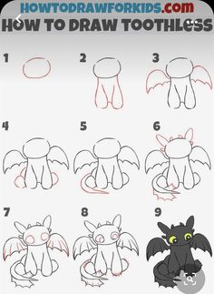 how to draw toothless toothless dragon step by step