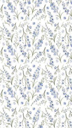 blue and green flowers on white background with watercolor style design for wallpaper or fabric