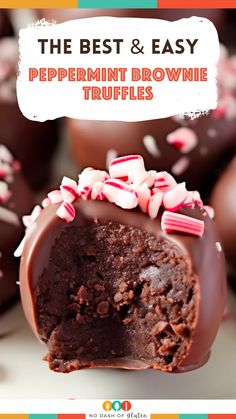 Peppermint Brownie Truffles Brownie Truffles Recipe, Ghirardelli Brownie Mix, Truffle Recipe Christmas, Peppermint Brownie, Chocolate Truffles Recipe, Healthy Dark Chocolate