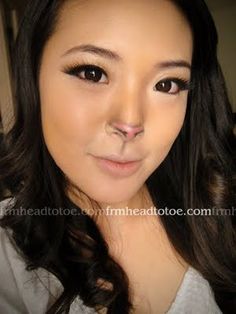 Subtle Cat Makeup Halloween, Cat Nose Makeup, Lola Bunny Makeup, Bunny Nose Makeup, Halloween Makeup Ideas For Women, Rabbit Makeup, Rabbit Nose, Mouse Makeup, Bunny Nose