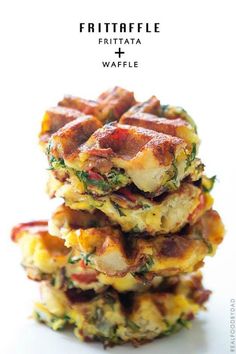 three waffles stacked on top of each other with the words frittafle written