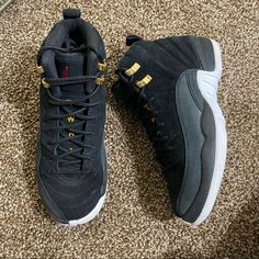 Pre Owned Used No Box Great Condition Suede Uppers Are Very Clean Interior Is Very Clean Black/Gold/White Suede/Leather Uppers Nike Air Jordan 12 Retro Reverse Taxi Gs Suede Black Gold Size 6y / 7.5 Womens Look At All Photos No Returns No Refunds Hype Sneakerhead Travis Yeezy Sporty Lace-up Jordan Shoes With Gum Sole, Black Jordan Shoes With Gum Sole, Black High-top Jordan Shoes With Gum Sole, Black Low-top Jordan Shoes With Gum Sole, Black Lace-up Basketball Shoes With Gum Sole, Black Synthetic Basketball Shoes With Gum Sole, Air Jordan 12, Air Jordan 12 Retro, Jordan 12 Retro