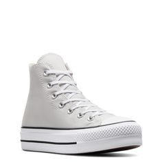 Elevate your shoe came with these womens Converse Chuck Taylor All Star barely grey/white/black platform sneakers. Designed with canvas upper, these casual kicks have a round cap toe and lace-up closure. The Chuck Taylor ankle patch at the medial side and All Star license plate at rear add a touch of heritage and timeless style. An OrthoLite cushioned insole offers support and moisture management while the rubber outsole with diamond-patterned tread ensures good grip. | Converse Women's Chuck Taylor All Star Lift Platform Sneaker in Barely Grey/Black Size 10 Medium Black Platform Sneakers, Chuck Taylor All Star Lift, Native Shoes, Light Up Shoes, Flat Dress Shoes, Retro Sneakers, Black Platform, Platform Sneaker, Shoes Heels Pumps