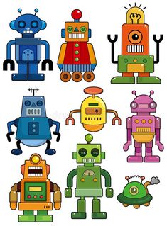 Cake Printable, Robot Images, Robot Icon, Transfer Art, Vector Robot, Vintage Robots