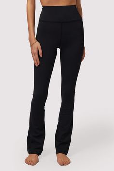 Giselle Bootcut Pant-Black | Spiritual Gangster Versatile Straight Leg Yoga Pants For Fall, Straight Leg Athleisure Bottoms For Fall, Fall Athleisure Straight Leg Bottoms, Stretch Flare Jeans For Everyday, Athleisure Straight Leg Pants For Fall, Stretch Full Length Flare Jeans, Stretch Full-length Elastane Flare Jeans, Casual Mid-rise Pants, Comfort Stretch Mid-rise Yoga Pants