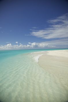 the water is very clear and blue on this beach in the middle of the ocean