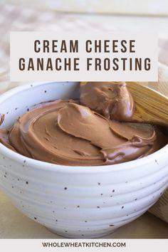 This frosting is a whipped chocolate ganache with cream cheese added. It is silky smooth, creamy and delicious. The best part is, it’s not too sweet. It goes great on cakes, cookies, cupcakes and more. Cream Cheese Ganache, Ganache Frosting Recipe, Chocolate Cream Cheese Icing, Whipped Chocolate Ganache, Frosting Cake, Sweet Sauces, Chocolate Cream Cheese Frosting, Chocolate Ganache Frosting, Frosting Recipes Easy